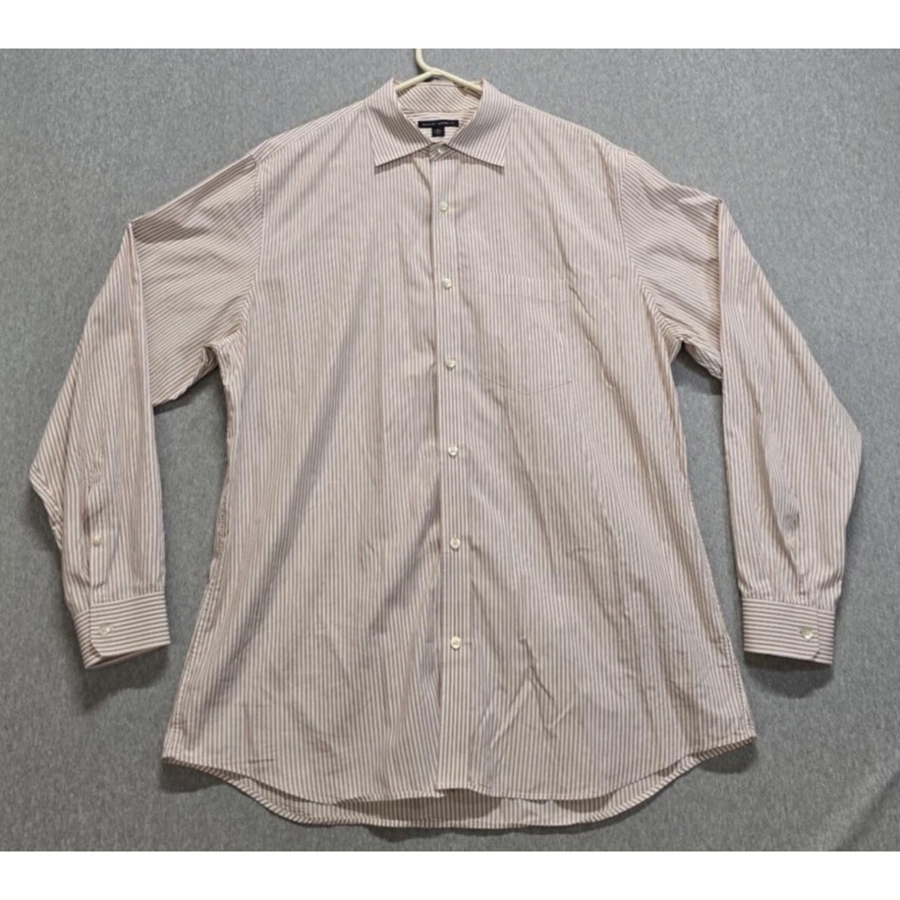 Banana Republic Shirt Mens XL Brown & White Striped Button Down Cotton RN 54023